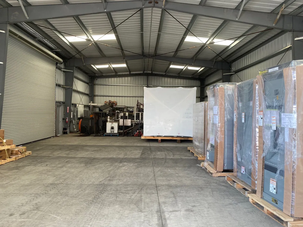 Indoor storage and staging space for equipment